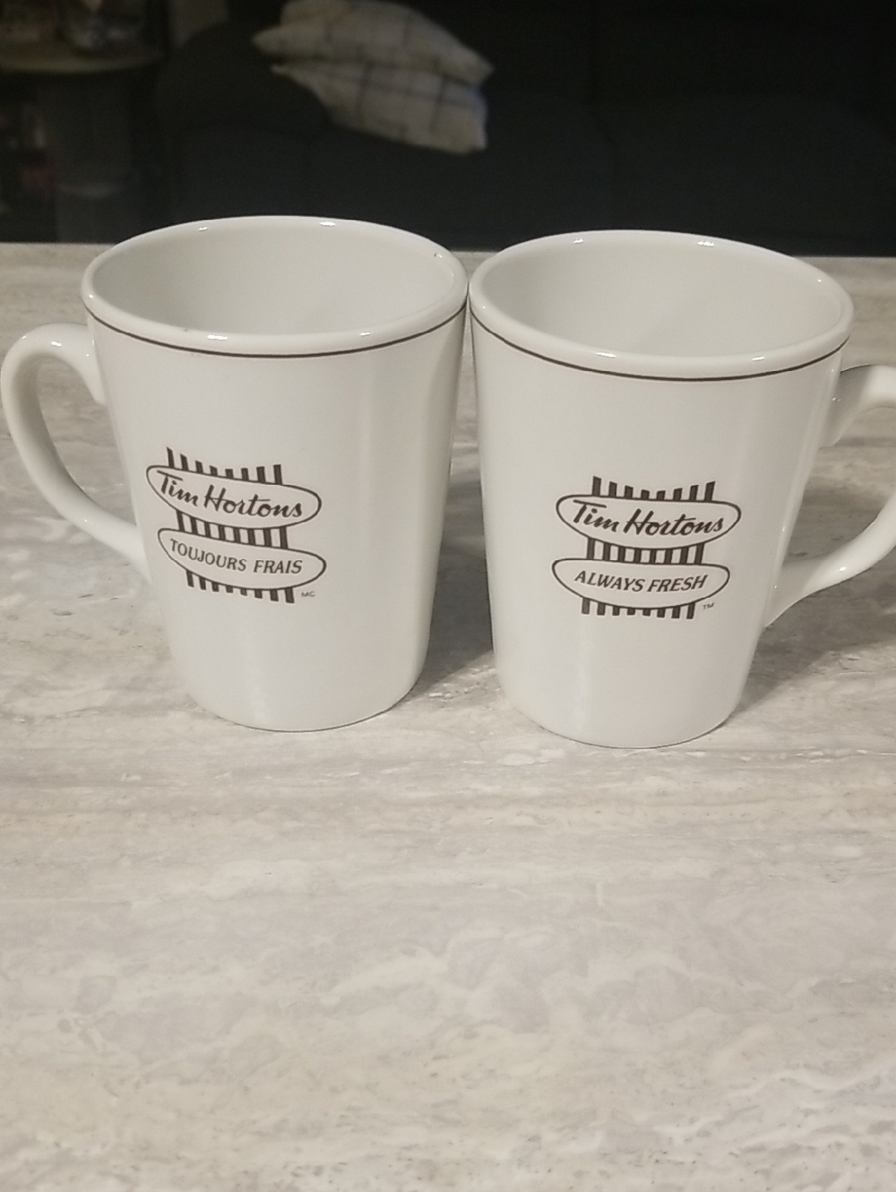 Tim Hortons White Ceramic Mugs with Logo